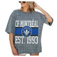 thumbnail image 2 of Women's-Gameday Couture  Gray CF Montreal Oversized Mini Rhinestone Classic T-Shirt, 2 of 5