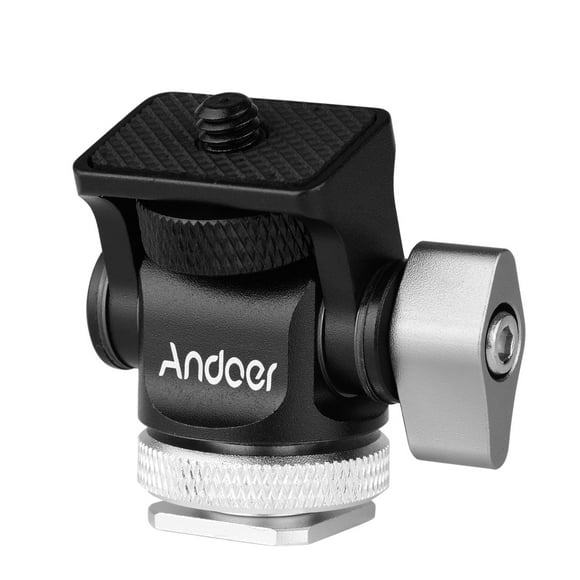 Andoer Mini Monitor Mount Tripod Head Cold Shoe Adapter Aluminum