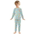 thumbnail image 3 of joogoo Cute Aircraft Blue 2 Piece Long Sleeve Tee and Pants Cotton Pajama Set 8Y, 3 of 7