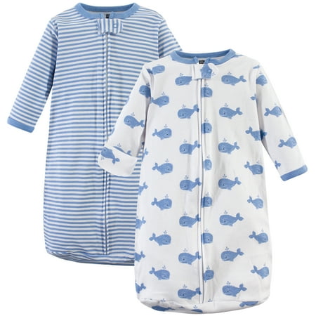 Hudson Baby Boy And Cotton Sleeping Bag 2 Pack Blue Whales