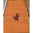 thumbnail image 2 of Stair Treads for Wooden Steps, Orange Morocco Peel and Stick Stair Treads with Adhesive, Geometric Leaf Diamond Lattice Abstract Non Slip Indoor Stairs Runner Rugs Mats for Elders Dogs 8"x30"4PCS, 2 of 7