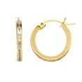 thumbnail image 1 of Precious Stars 14K Yellow Gold Cubic Zirconia 13-mm Hoop Earrings, 1 of 4