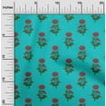thumbnail image 1 of oneOone Cotton Jersey Turquoise Blue Fabric Floral Block Quilting Supplies Print Sewing Fabric By The Yard 58 Inch Wide, 1 of 4