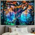 thumbnail image 2 of BCIIG Tapestry Reactive Tree of Life Tapestry Wall Hanging, Fantasy Forest Tapestries with Fairy Tales Tapestry Trippy Mushroom Tapestry for bedroom Glow in The Dark  60x50inch, 2 of 6