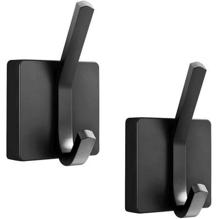 Black Towel Hooks - 2 Pack Bath Towel Hooks Bathroom Coat Robe Hooks ...