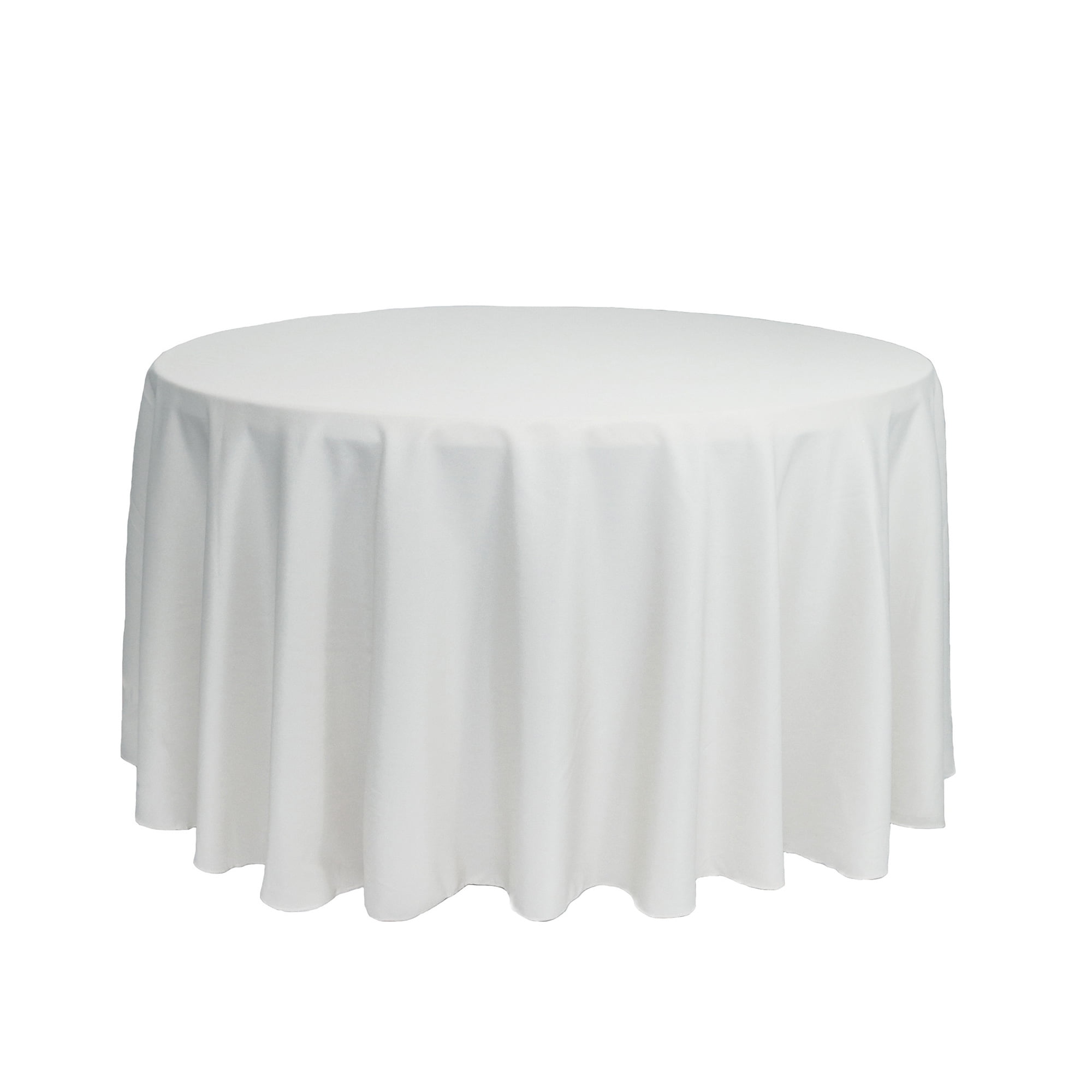 White 108" Seamless Polyester Round Tablecloth ~NEW~ Wedding Party Banquet 