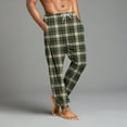thumbnail image 4 of Cyglowse Men's Cute Pajamas Pants Plaid Printed Pants Drawstring Elastic Waist Pant Cuffed Home Sleep With Pockets Army Green M, 4 of 7