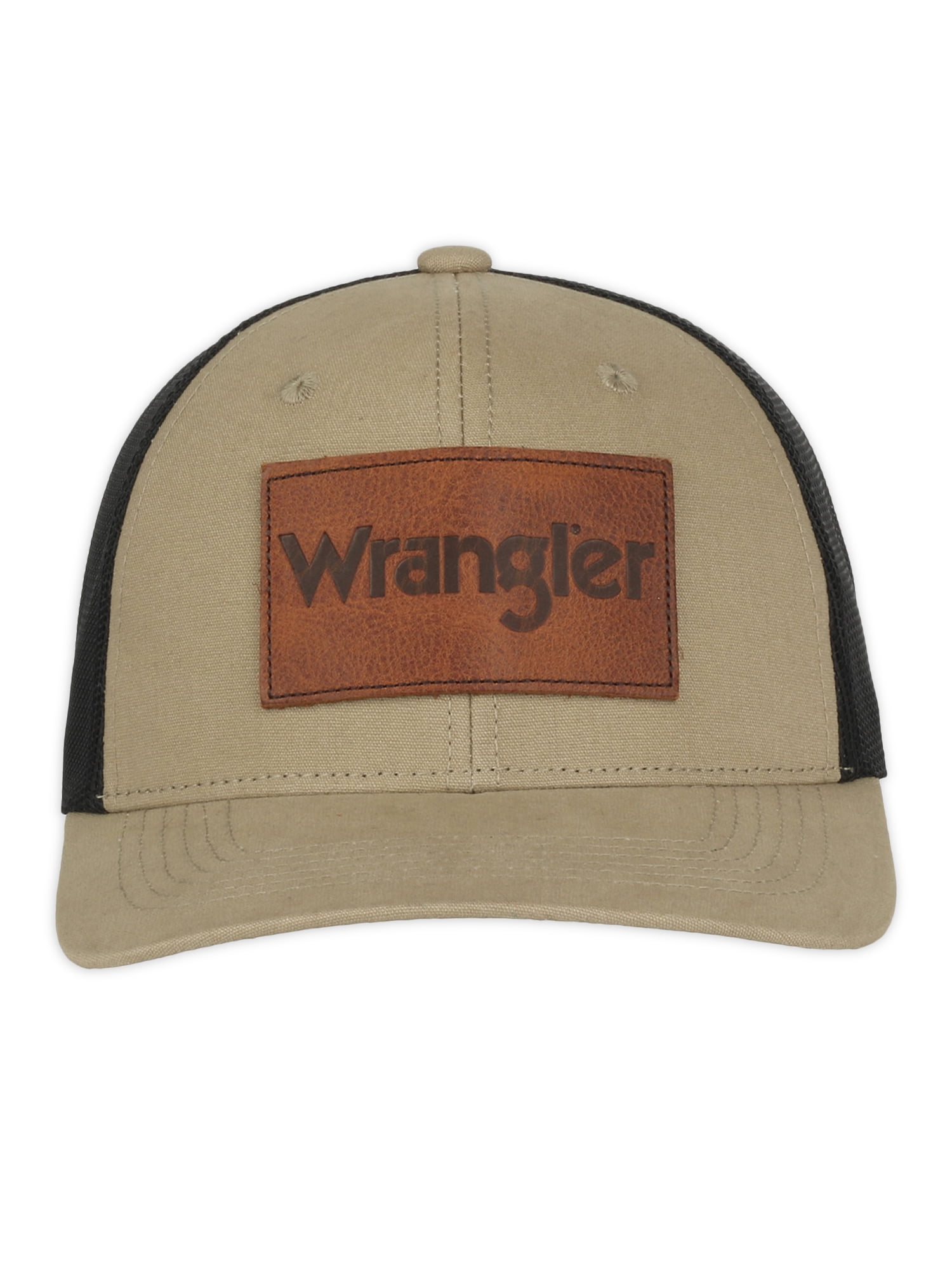 ◆Wrangler◆ Patch Mesh Trucker Cap Black Wrangler Logo Established 1947 Patch Pre-Curved Adjustable