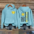 thumbnail image 2 of TRUBKH hoodies for women Fleece Sweatshirts womens long sleeve tops hoodie women graphic hoodie Women's Letterprinted Baseball Long Sleeved Hoodie Sky Blue L, 2 of 4