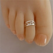 Angle View: KEKAFU 1PC Celebrity Fashion Simple Sliver Plated Adjustable Toe Ring Foot Jewelry