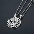 thumbnail image 2 of K-KED Popular Ins Tide Sun Moon Puzzle Pendant Stainless Steel Necklace Couple Jewelry-Silver Pair, 2 of 7