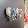 thumbnail image 7 of OIUR PVC Animal Head Figurine Refrigerator Decoration Mini Antelope Elk Mammoth Zebra Deer Wolf Tiger Head Statue Wall Sculpture Ornament, 7 of 7