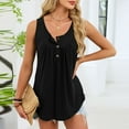 thumbnail image 6 of Horkkom Tank Tops for Women Summer Button Sleeveless Tops Causal V Neck Solid Color Tunic Tops L, 6 of 10