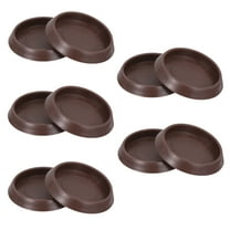 HERFIER 10pcs Furniture Stopper Caster Cups Wheels Grippers Floor Protectors (Coffee) 2.16x2.16x0.35in
