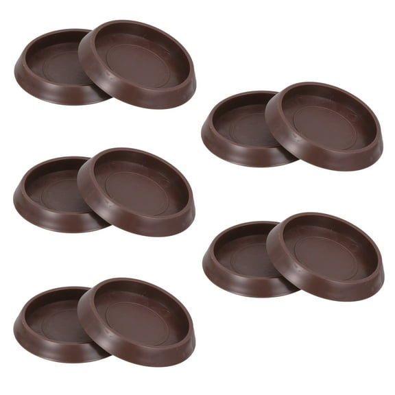 HERFIER 10pcs Furniture Stopper Caster Cups Wheels Grippers Floor Protectors (Coffee) 2.16x2.16x0.35in