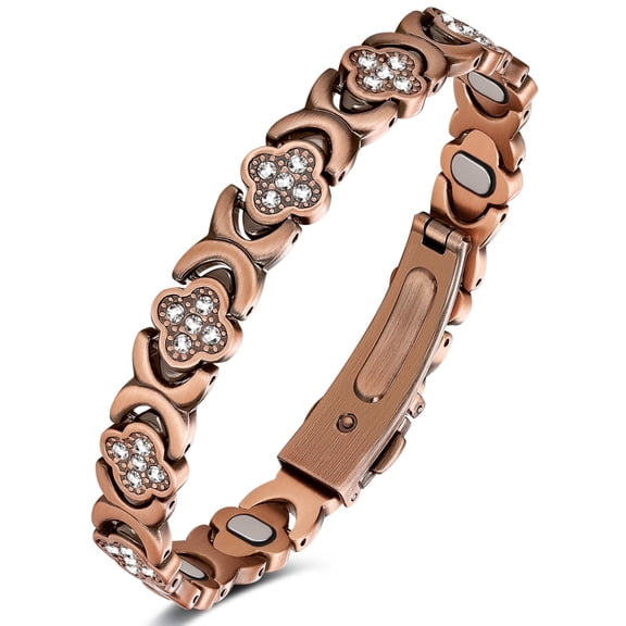 Wollet Crystal Copper Magnetic Bracelets for Women, Pure Copper Jewelry