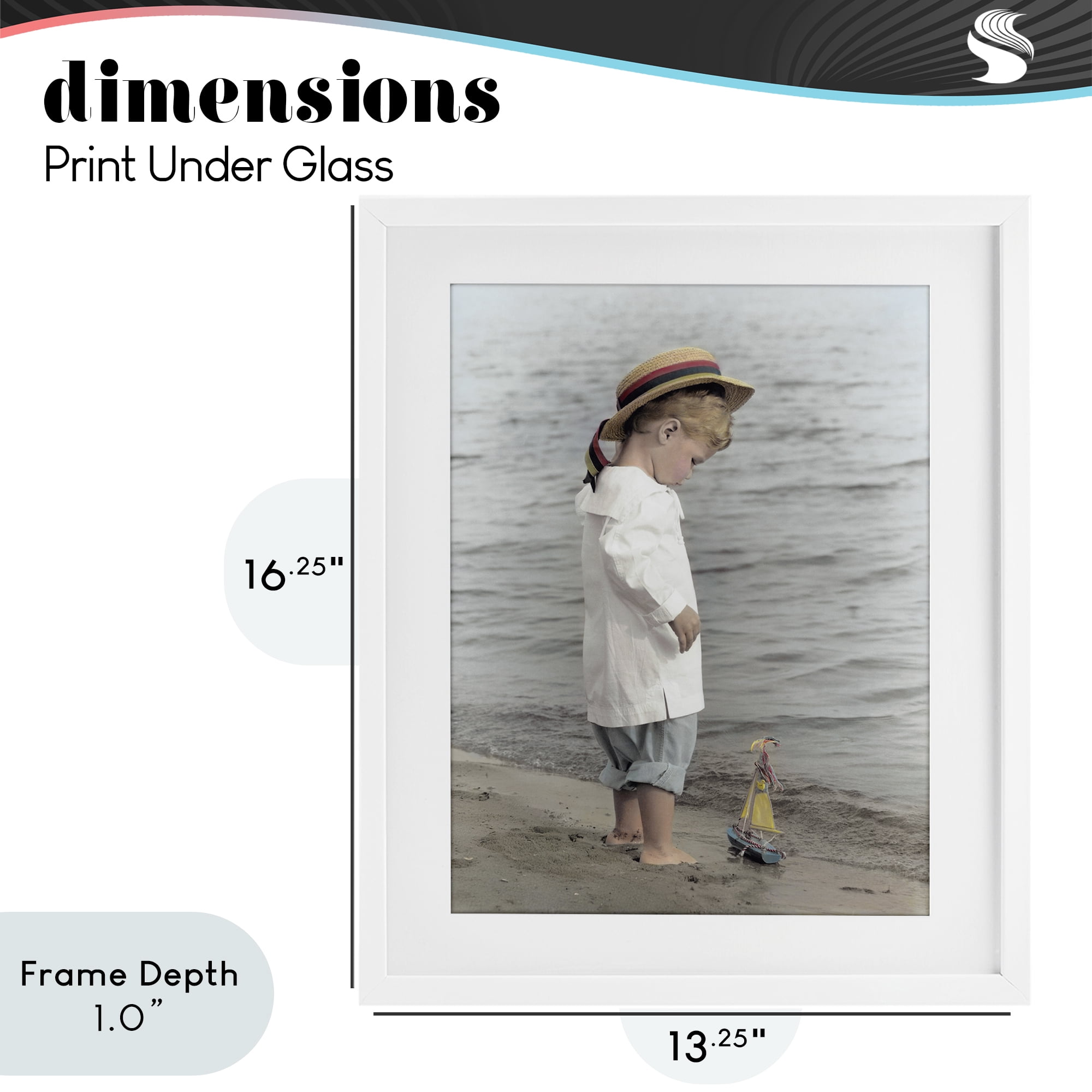 Stupell Industries Child on Beach Shore White Framed Print Under Glass, design by Kendra Dew