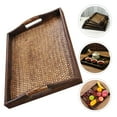 thumbnail image 4 of Large Rattan Weave Ottoman Tray for Living Room Coffee Table and Tea Cup Storage, 4 of 7