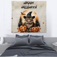 thumbnail image 3 of Happy Halloween Maine Coon Witches Hat Pumpkin Carving Tapestry Cat Lover Kitten Owner Gifts Wall Hanging Backdrop Home Decor - 02019, 3 of 5
