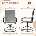 thumbnail image 4 of Arlopu Patio Swivel Chair Set of 4, Outdoor 360° Rocker Dining Chairs W/ 24" High Back & Ergonomic Armrest for Backyard Garden Deck, 330LBS, Gray, 4 of 10