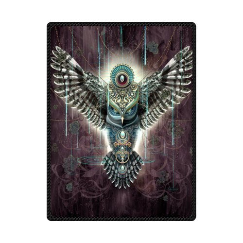Rylablue Owl Fleece Blanket Throw Blanket 58x80 Inches