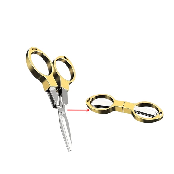 Stainless Steel Folding Scissors Mini Travel Scissors Portable Pocket Scissors for Sewing Tinys Scissors Gold