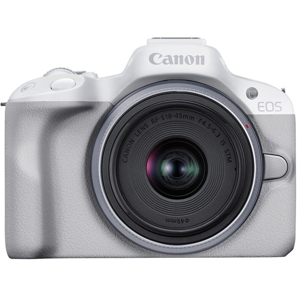 Canon EOS R50 Mirrorless Camera with 18-45mm Lens (White