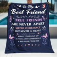 thumbnail image 2 of To My Best Friend Inspirational Flannel Blanket, True Friends Never Apart Warm Hug Design, Ultra Soft All Season Cozy Throw for Sofa Bed Office Camping, Heartfelt Friendship Gift, 2 of 8