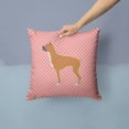 thumbnail image 2 of Carolines Treasures BB3653PW1414 Boxer Checkerboard Pink Fabric Decorative Pillow, 2 of 4