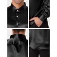 thumbnail image 6 of INSPIRE CHIC Men's Satin V Neck Long Sleeve Button Down Slim Fit Dress Shirts XL Black, 6 of 6
