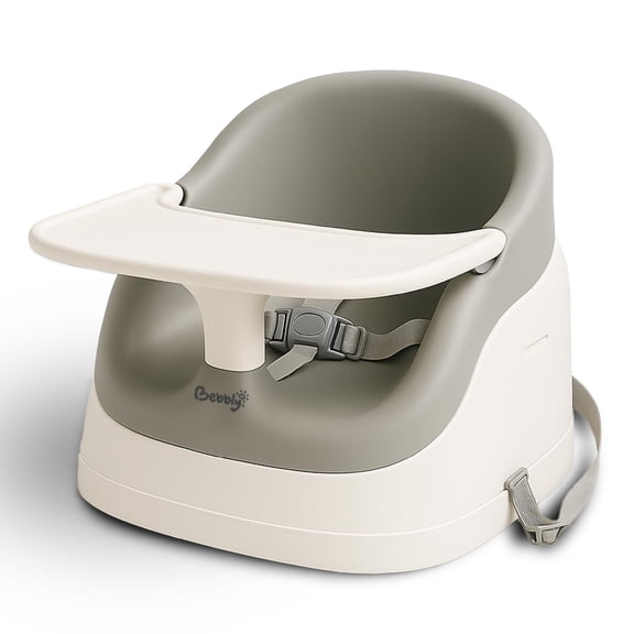 Bebbly Asiento Elevador para Bebé Booster 3 en 1 Portátil con Bandeja para Comer y Respaldo Ajustable Silla Infantil para Alimentación Viajes Entrenamiento Comedor Bebés de 6 Meses a 3 Años