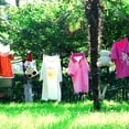 thumbnail image 2 of Portable Clothesline with 12 Colorful Clothespins, Windproof Travel Clothesline Stretchy Retractable Elastic Laundry Clothes Line for Backyard, Vacation Hotel, Balcony and Indoor Use, 2 of 8