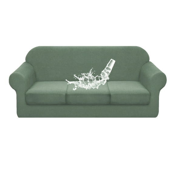 Mistaha Housse de Canapé pour Canapé à 3 Coussins Séparés, Imperméable, Extensible, Douce, Housse de Canapé Lavable, Housse de Canapé Unie, Protège-Meubles