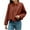 Red, variant on Women's Faux Suede Bomber Jacket Casual Lapel Pilot Coat Oversized Long Sleeve Trendy Streetwear Fall Winter Outerwear