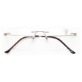 thumbnail image 2 of Men Progressive No Line Multifocus Rimless Metal Reading Glasses – Tri-Focal Reader - Half Power On Top +1.25, 2 of 4