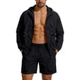 thumbnail image 2 of Gamivast Men's Athletic Short Set Full Zip Windbreaker Jacket and Cargo Shorts Lightweight 2 Piece Outfit for Summer Hiking Running Outdoor Sport Wear, 2 of 7