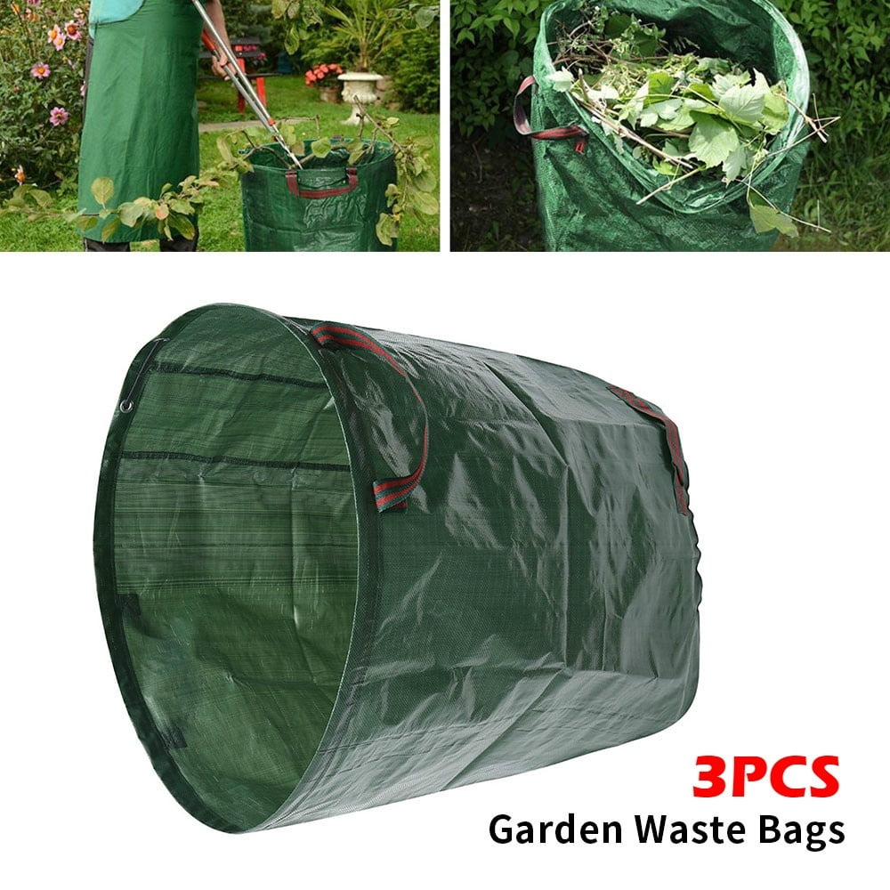 3/2pcs Heavy Duty Garden Waste Bag Reusable Yard Rubbish Sack