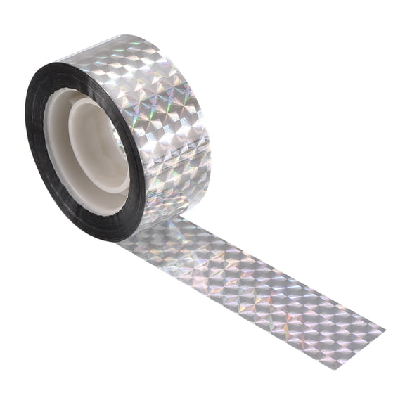 Bird Scare Tape,164 ft x 1 in PET Reflective Tape Ribbon Laser Grid,1 Roll