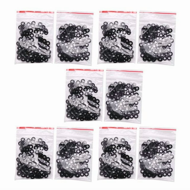 M3 x 6 mm x 1 mm Arandelas Aislantes Planas de Nylon Juntas Espaciadores Negro 1000PCS