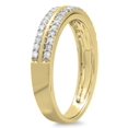 thumbnail image 2 of Dazzlingrock Collection 0.33 Carat (ctw) 14K Round Cut Diamond Double Row Anniversary Wedding Band 1/3 CT, Yellow Gold, Size 8.5, 2 of 4