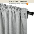 thumbnail image 6 of Blackout Curtains 2 Panels Set, Linen Textured Blackout Drapes, Thermal Insulated Curtains for Bedroom Living Room, W50" X L96" Grey, 6 of 7
