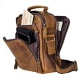 thumbnail image 4 of Bolso bandolera de piel auténtica para hombre, estilo vintage, de piel de Caballo Loco, multifuncional, de piel de vaca, 4 of 4