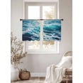 thumbnail image 5 of Blue Teal Coastal Semi Sheer Window Curtains 45 Inches Long, Sea Nautical Ocean Summer Beach Rod Pocket Voile Silky Chiffon Curtain Light Filtering Drapes for Living Room, Kitchen, 52"x45", 2 Panels, 5 of 9