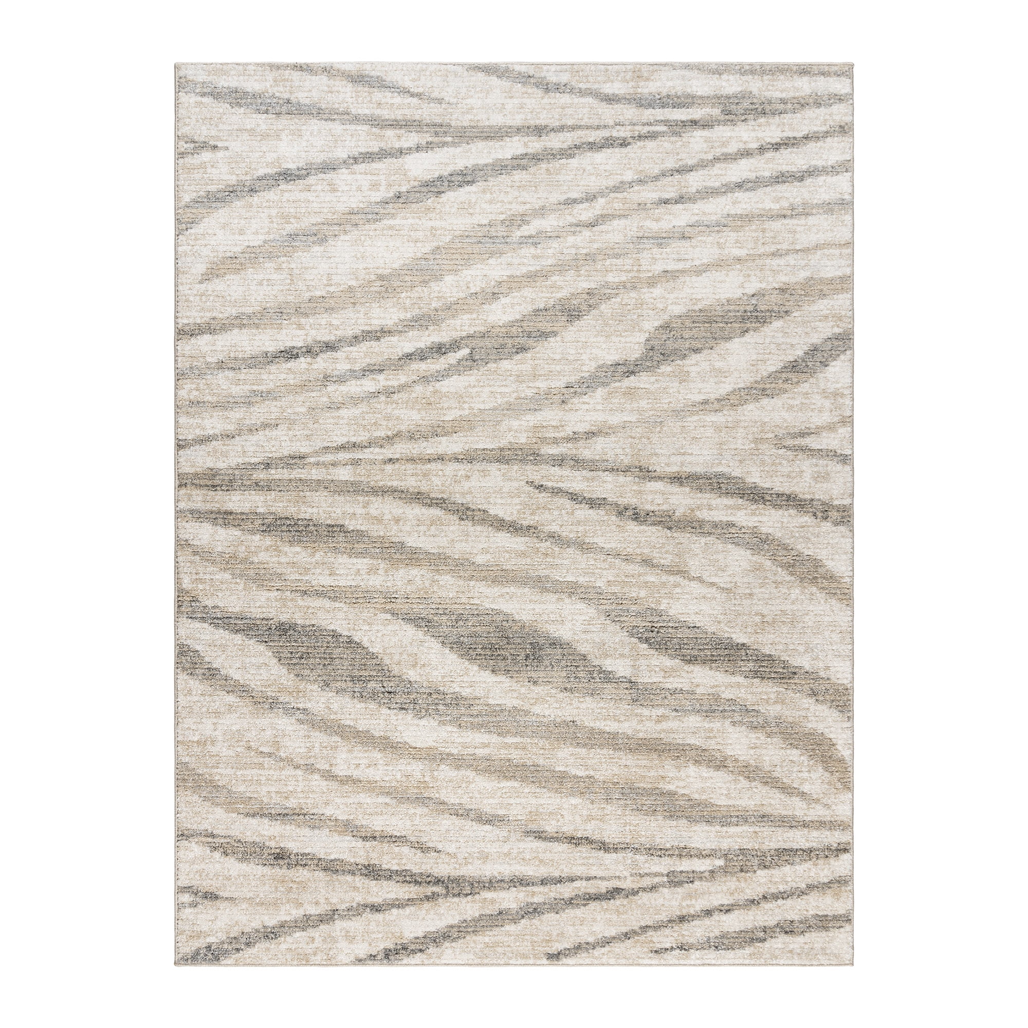 Gertmenian Winsor Harar Modern Striped Gray Cream Area Rug, 9x13