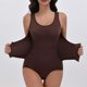 thumbnail image 5 of Body moldeador de cuerpo para mujer, color sólido, tirantes ajustables para hombros, talla grande, ajustado, levanta y moldea la cadera, mono con escote pronunciado, moldeador de nailon para mujer., 5 of 9
