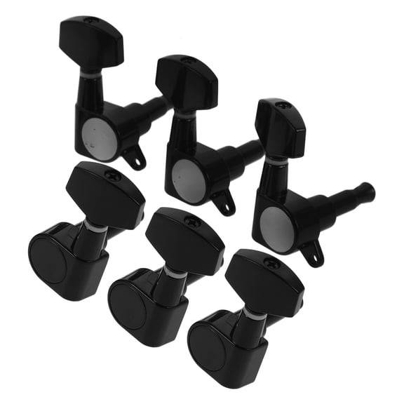 FONDOTIN 6Pcs Black Guitar Tuning Keys Full Closed Acoustic Tuners with Large Handle