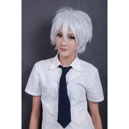 Short White Full Hair Wig - Great For Anime Cosplay & Costume Party By Cosplaza