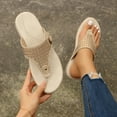 thumbnail image 3 of Wedge Flip Flops Soft Comfortable Summer Casual Arch Support Slippers Cute Shiny Rhinestones Thong Sandals for Party, 3 of 9