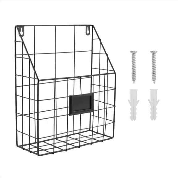Wire Mail Basket - Wall Mounted Hanging Folder/Document Organizer - Economic & Easy to Install Tray for Home Office & More (1 Slot)