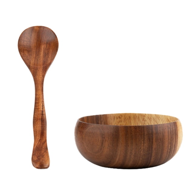 1 Set Wooden Remen Bowl Practical Rice Bowl Noodle Bowl Children Bowl Set